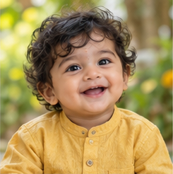 Baby portrait illustrating the name Aadi