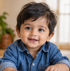 Baby portrait illustrating the name Aahan