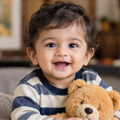 Baby portrait illustrating the name Aaryan