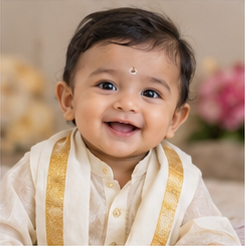 Baby portrait illustrating the name Aayush