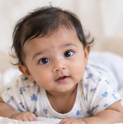 Baby portrait illustrating the name Abhay