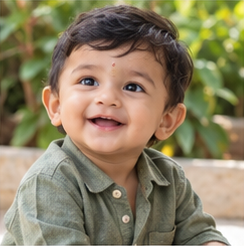 Baby portrait illustrating the name Abhinav