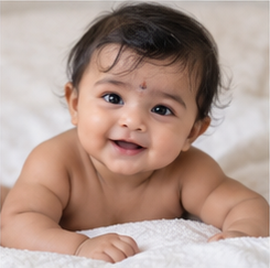 Baby portrait illustrating the name Abhiram