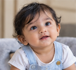 Baby portrait illustrating the name Advait