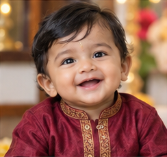 Baby portrait illustrating the name Akarsh