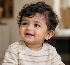 Baby portrait illustrating the name Akhil