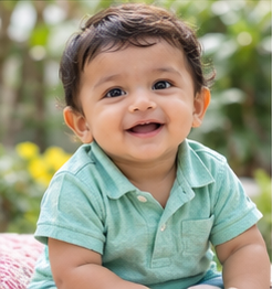 Baby portrait illustrating the name Akshay