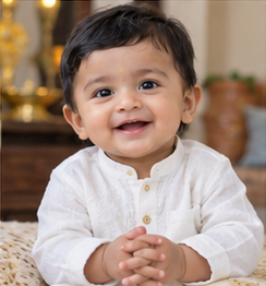 Baby portrait illustrating the name Alok