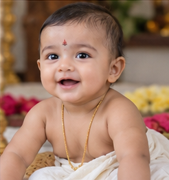Baby portrait illustrating the name Amit