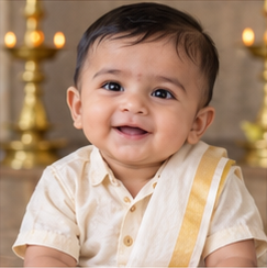 Baby portrait illustrating the name Anuj