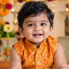 Baby portrait illustrating the name Apoorv