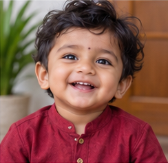 Baby portrait illustrating the name Ashwin