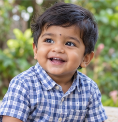 Baby portrait illustrating the name Aviraj